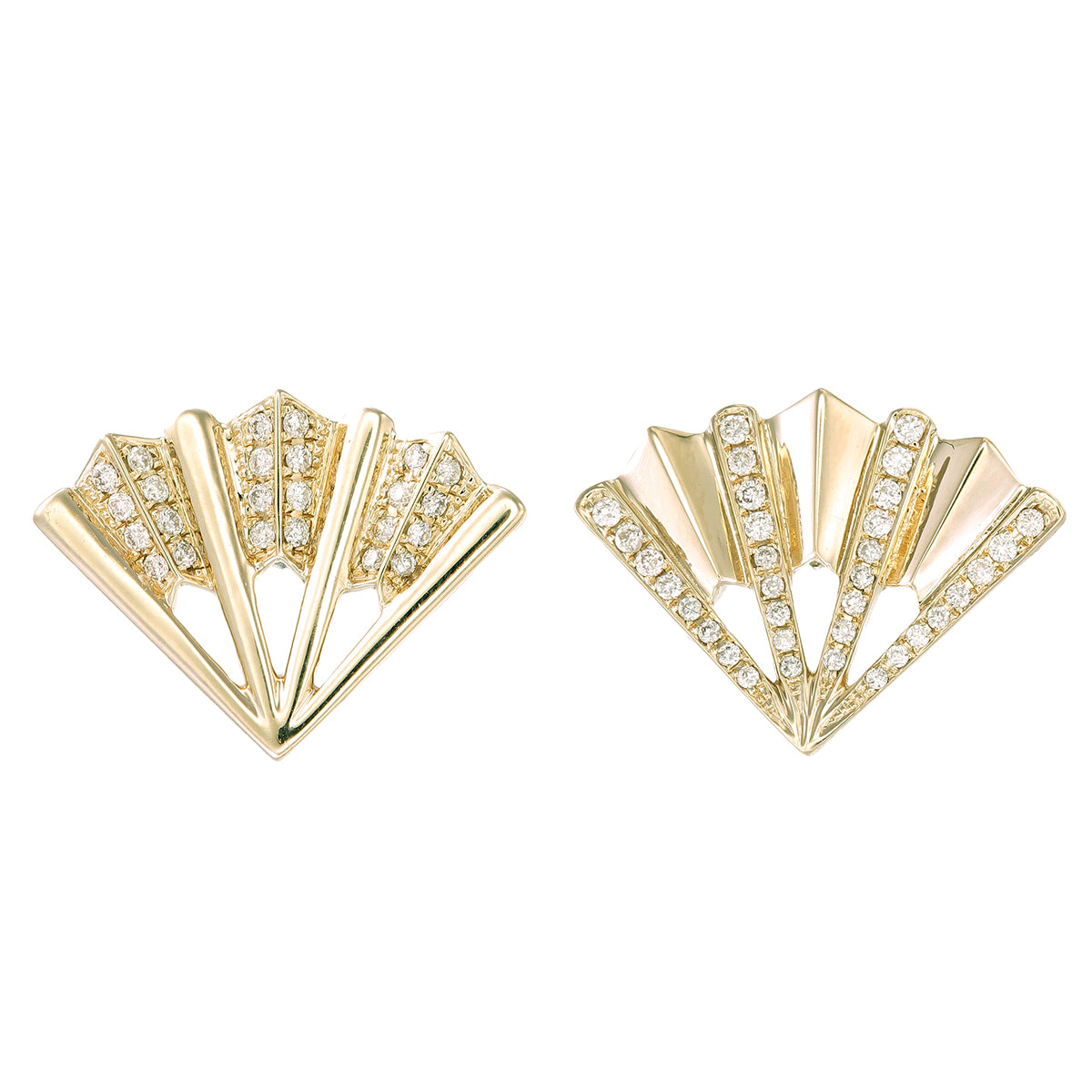 MISMATCHED DIAMOND FAN EARRINGS