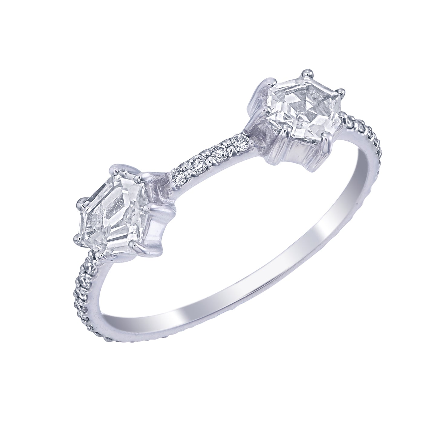 2 STONE FANCY SAPPHIRE RING