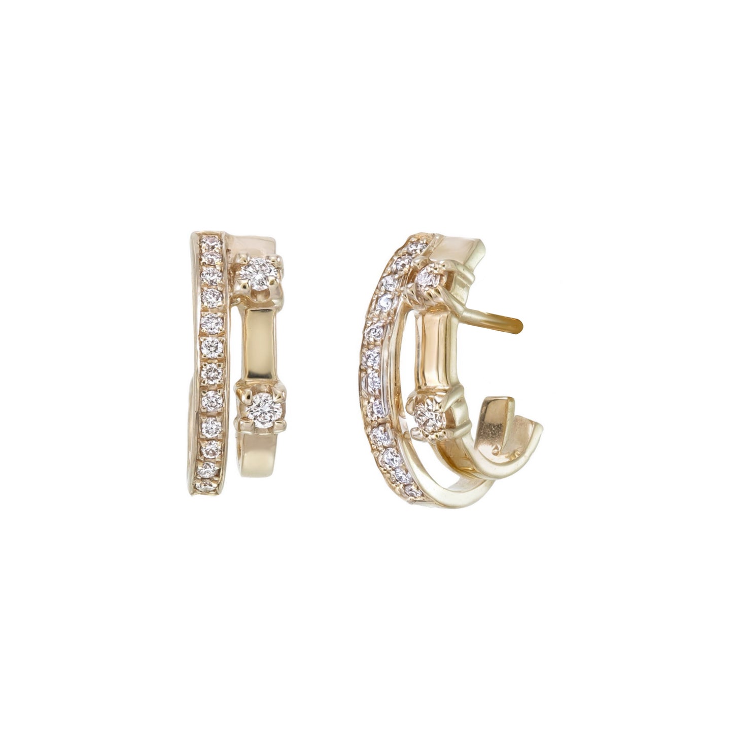 LATTICE DOUBLE HOOP EARRINGS