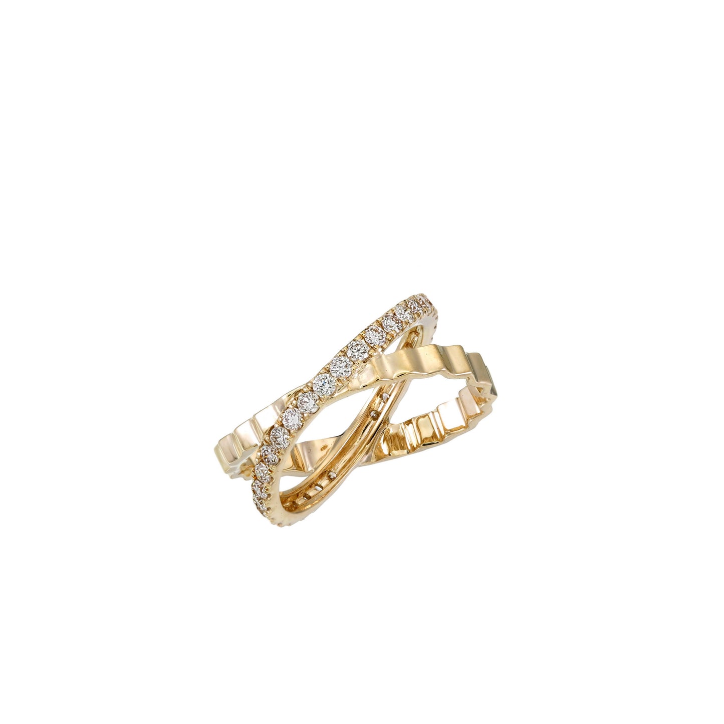 CRISS CROSS DIAMOND FAN RING