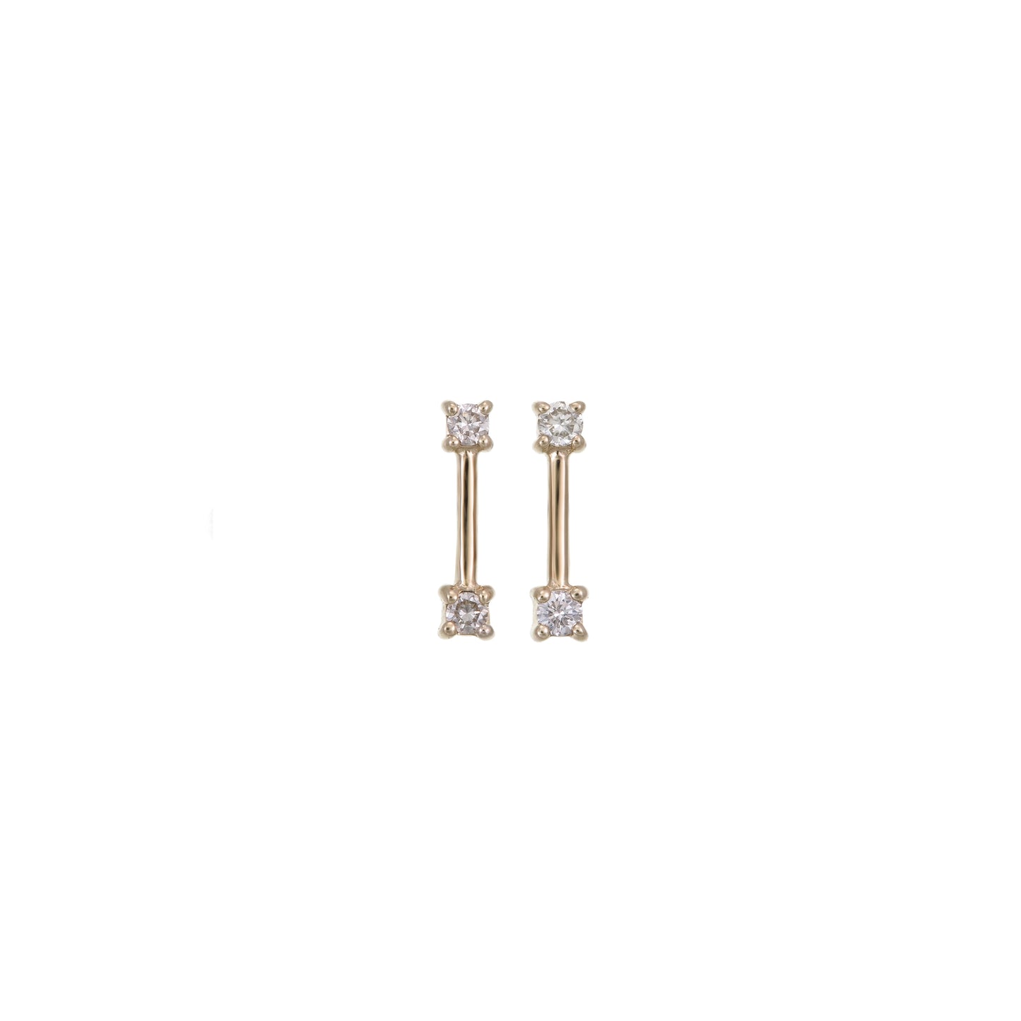 2-STONE SINGLE STICK LATTICE STUDS