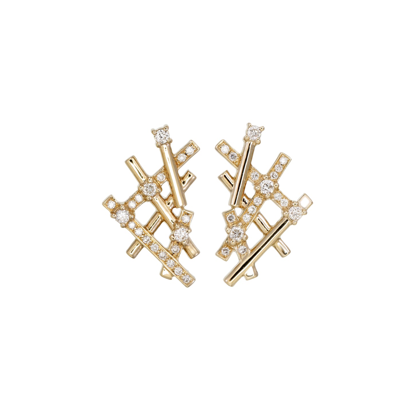 GOLD AND DIAMOND LATTICE STUDS
