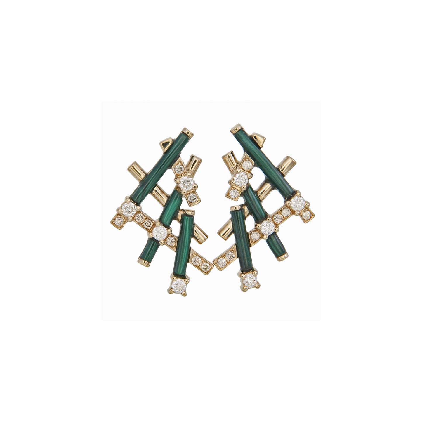 LATTICE GEMSTONE GOLD STUDS