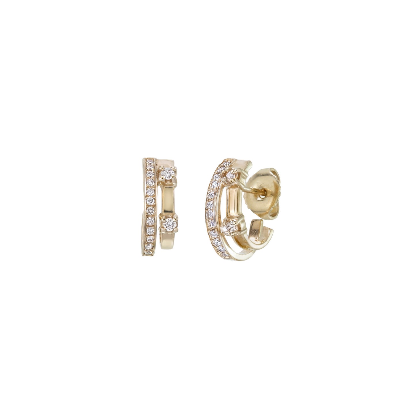 LATTICE DOUBLE HOOP EARRINGS