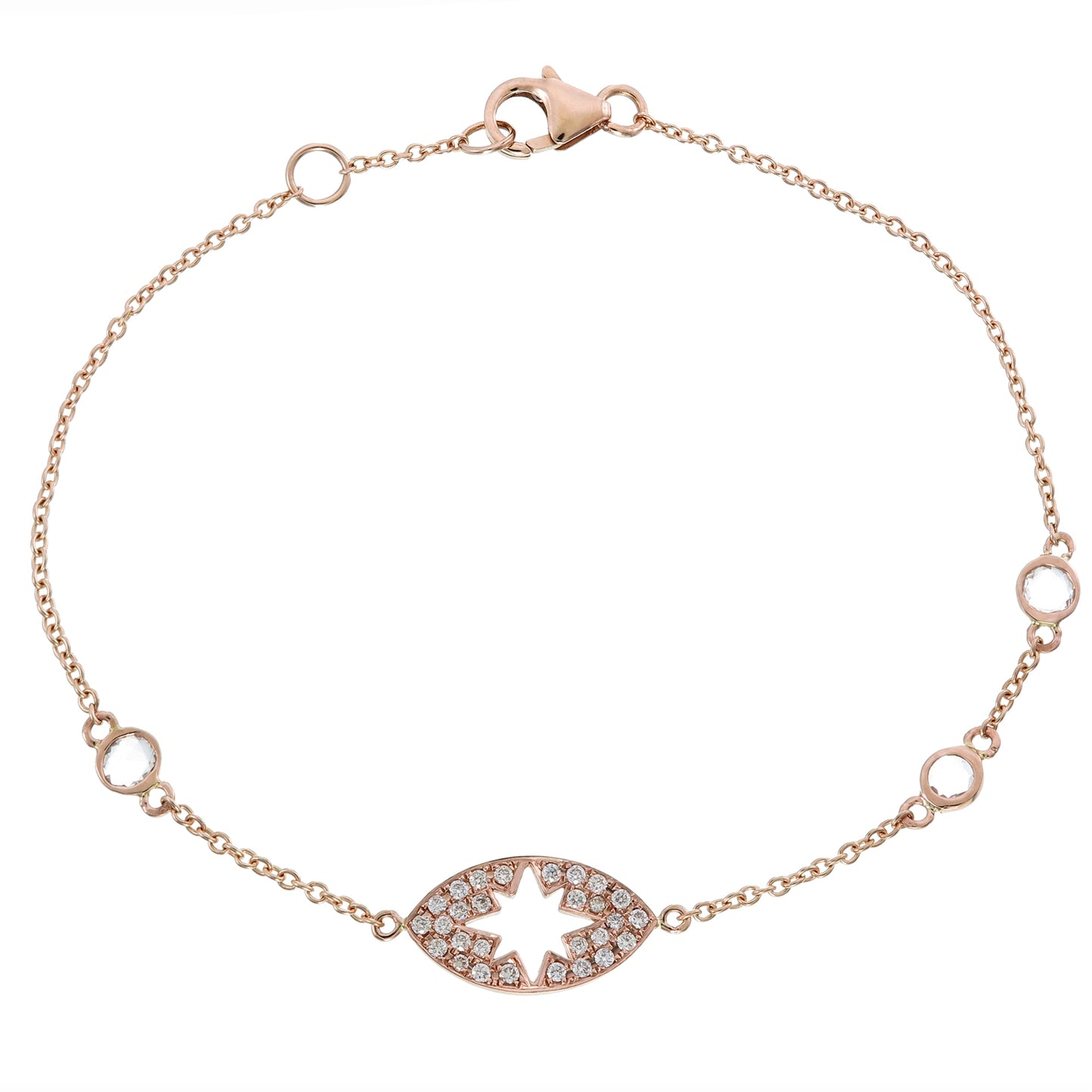 DIAMOND AND SAPPHIRE STARBURST EYE BRACELET