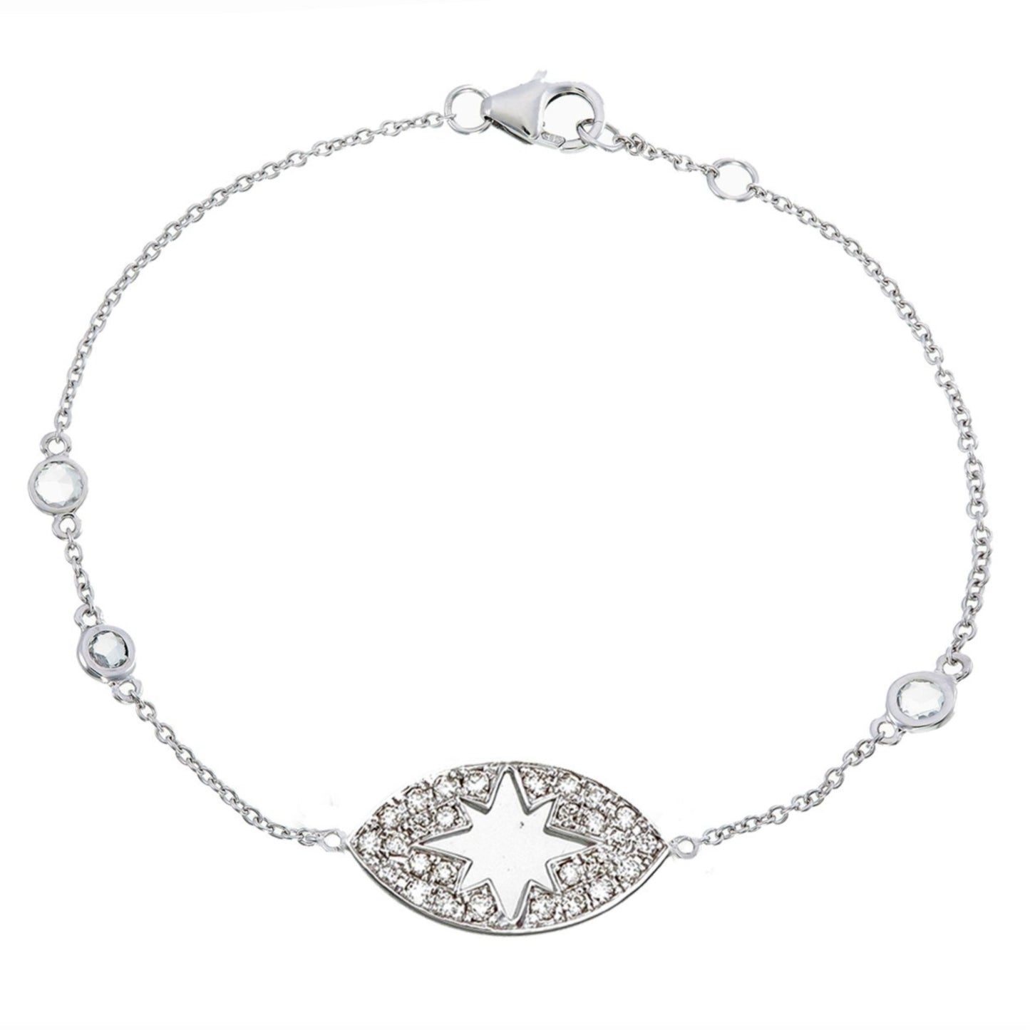 DIAMOND AND SAPPHIRE STARBURST EYE BRACELET