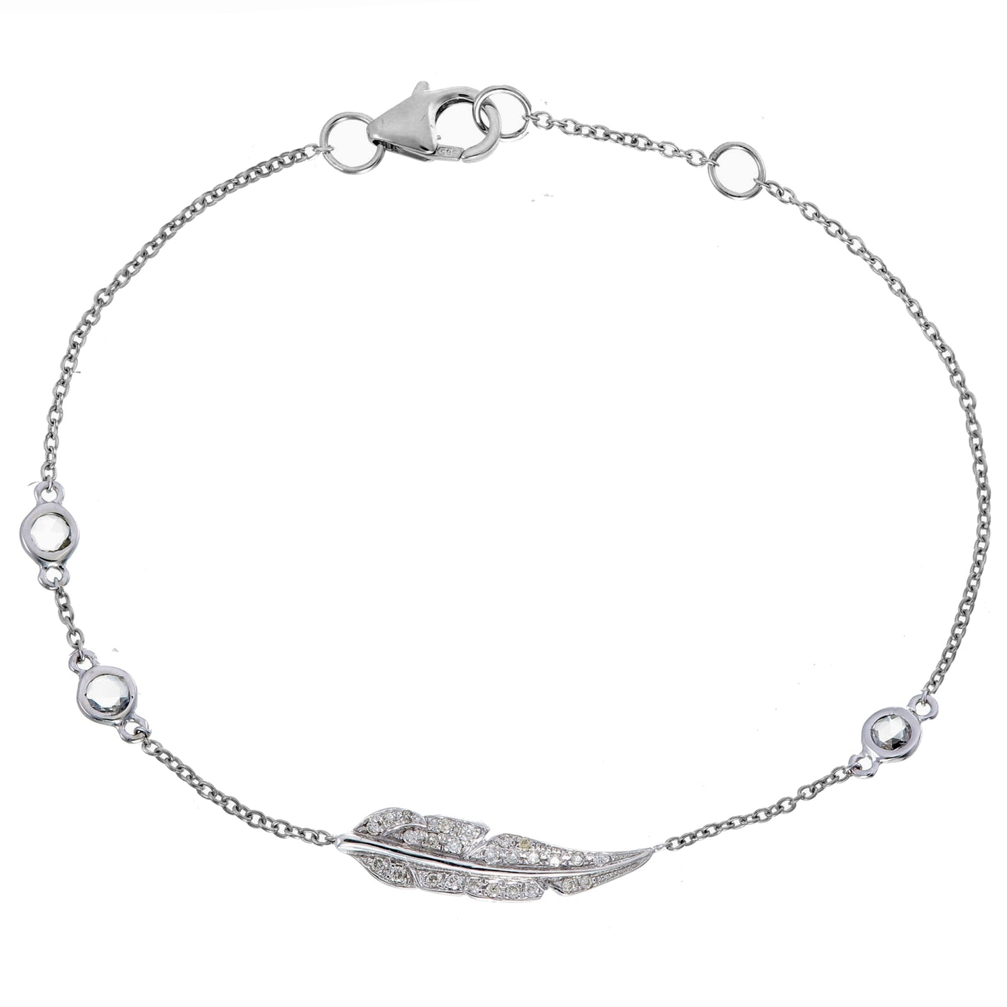 DIAMOND AND SAPPHIRE FEATHER BRACELET