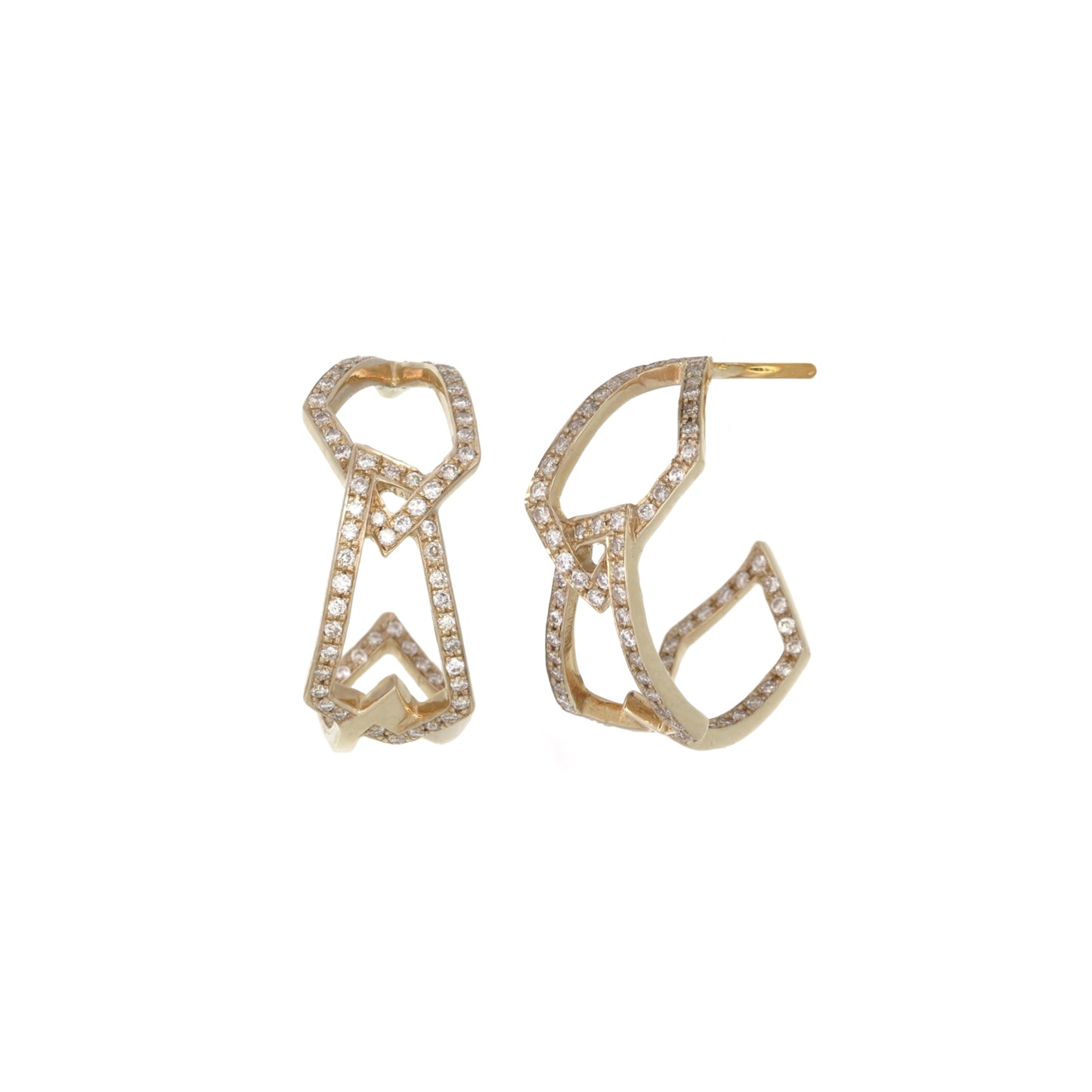GOLD AND DIAMOND LINK HOOPS