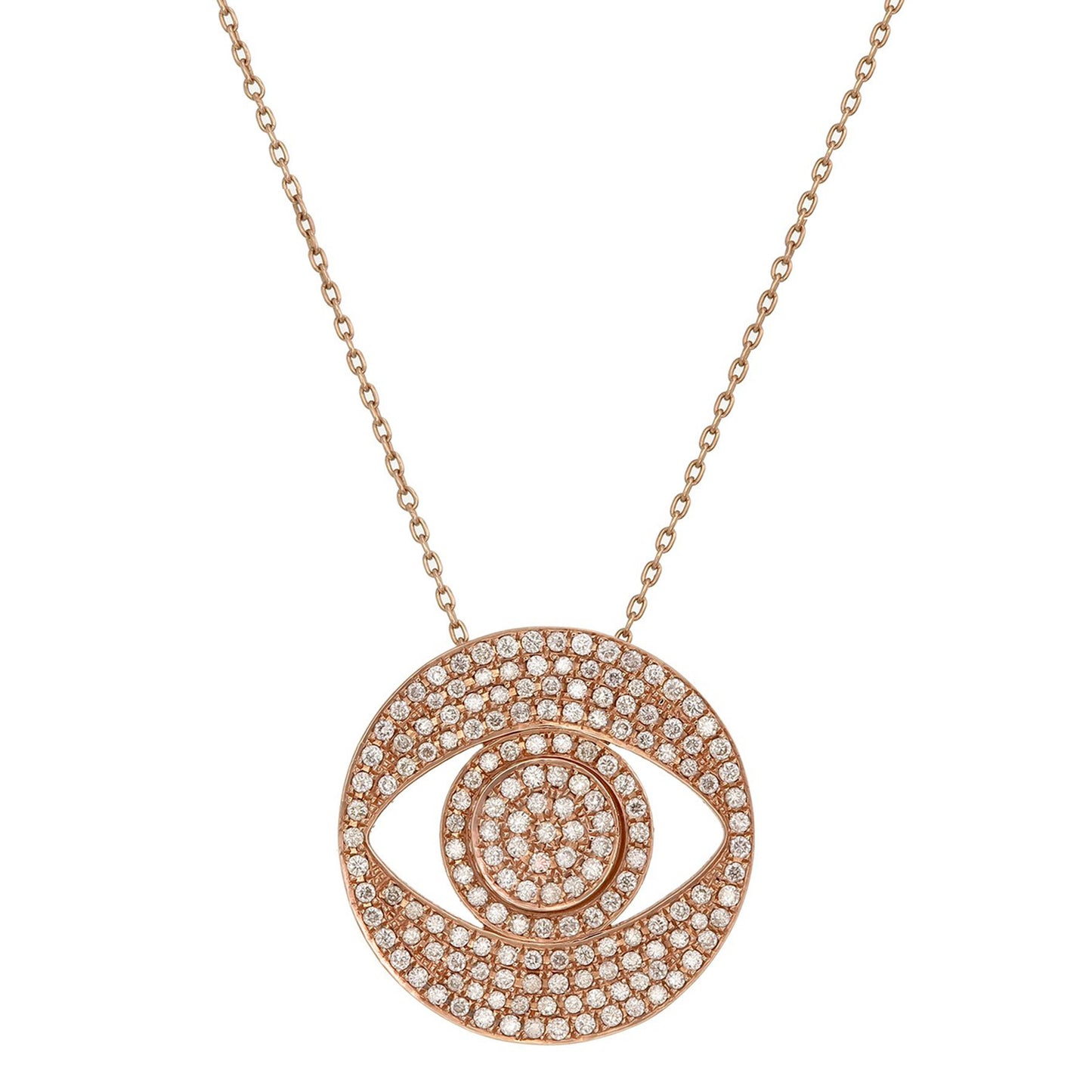 DIAMOND EVIL EYE CUT OUT PENDANT SET