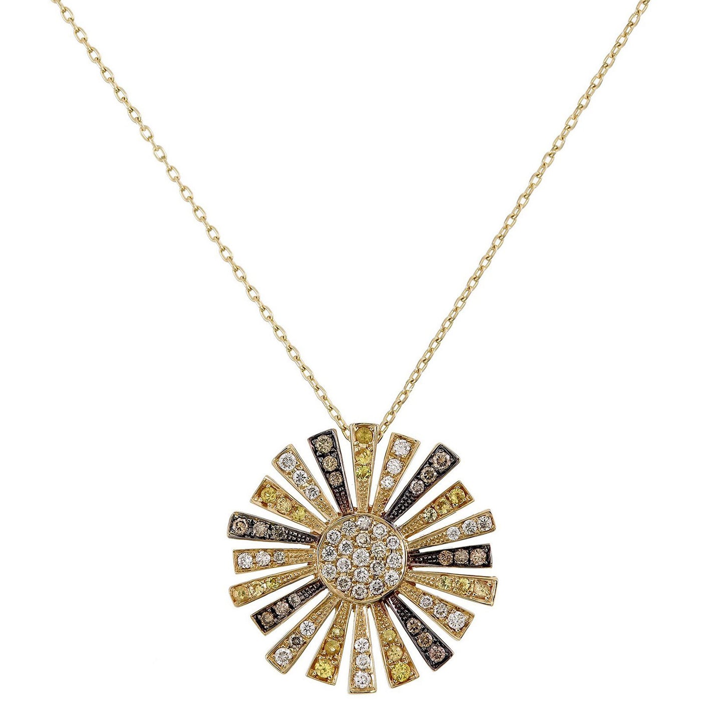 DIAMOND AND SAPPHIRE SUN PENDANT