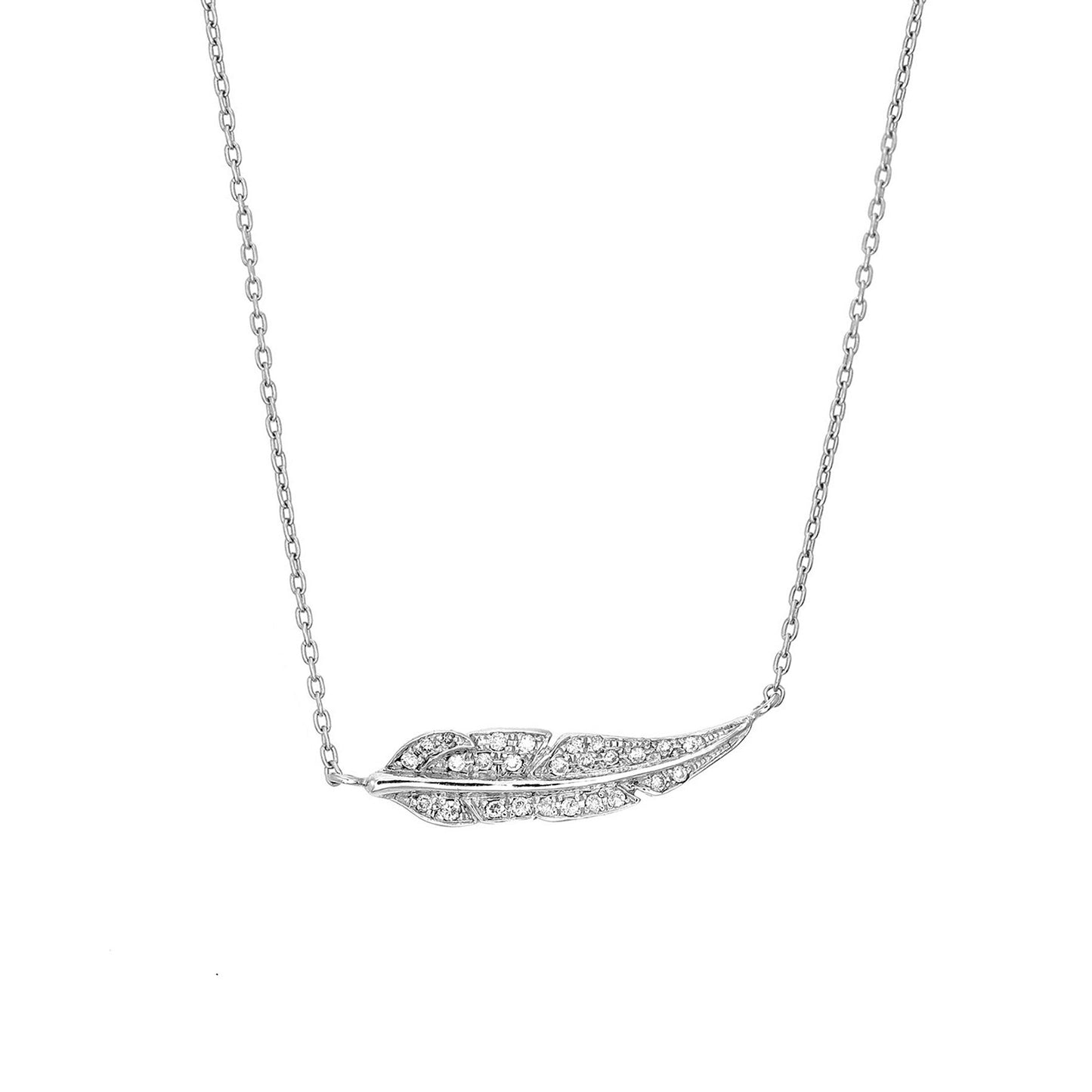 DIAMOND FEATHER NECKLACE