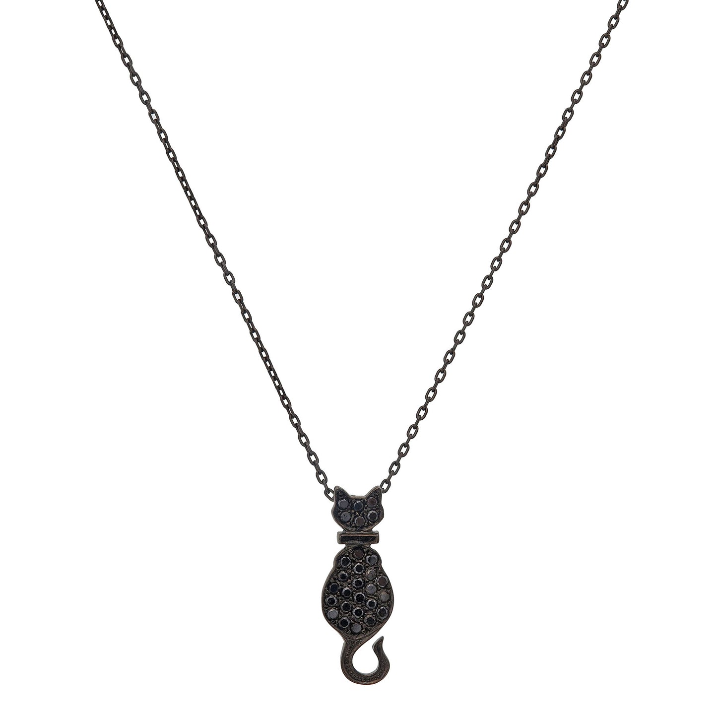 BLACK DIAMOND CAT PENDANT