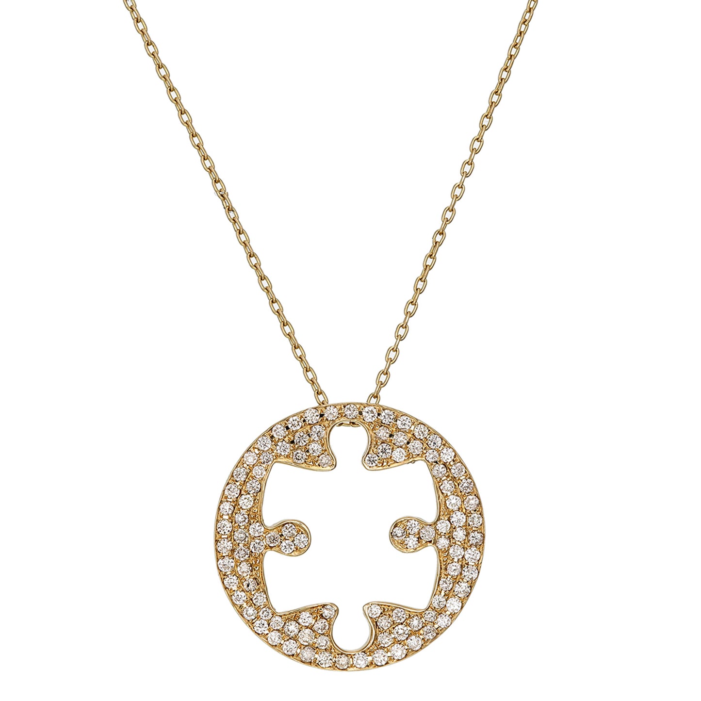 DIAMOND JIGSAW PUZZLE CUT OUT PENDANT