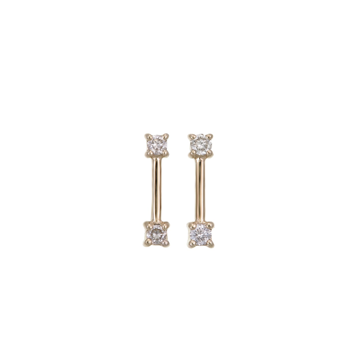 2-STONE SINGLE STICK LATTICE STUDS