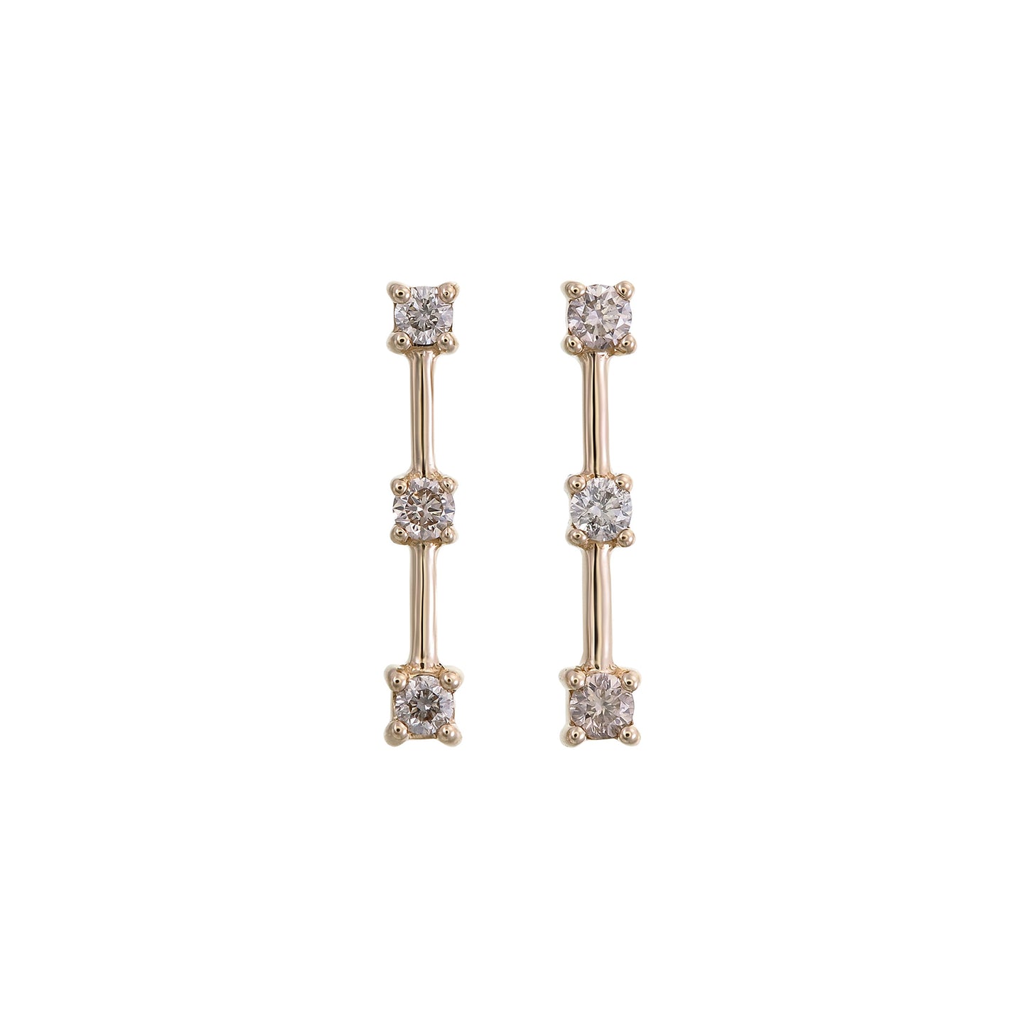 3-STONE SINGLE STICK LATTICE STUDS