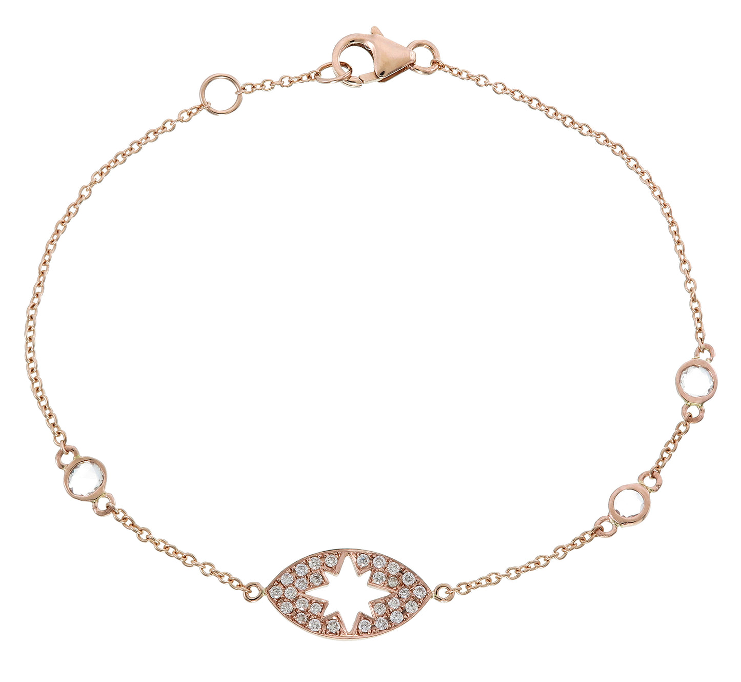 DIAMOND AND SAPPHIRE STARBURST EYE BRACELET