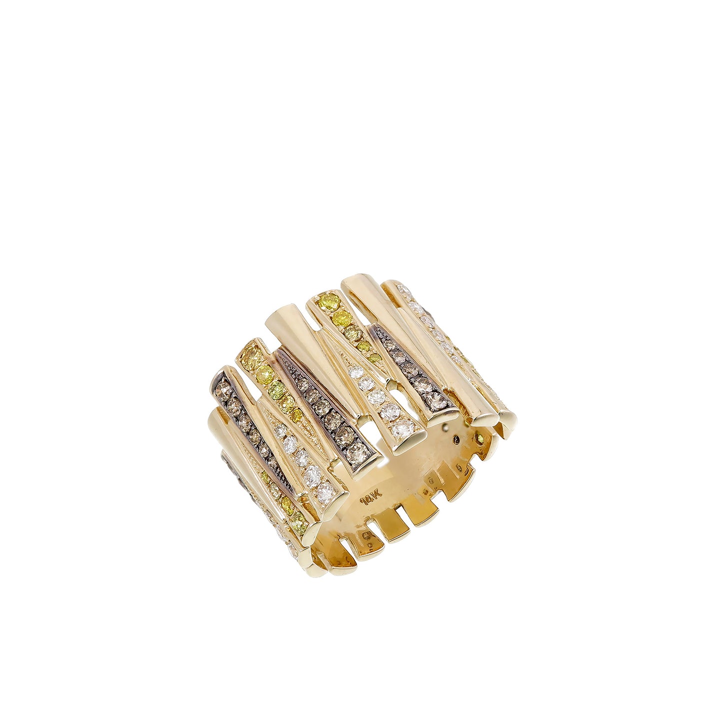 DIAMOND AND SAPPHIRE SUN RAYS RING