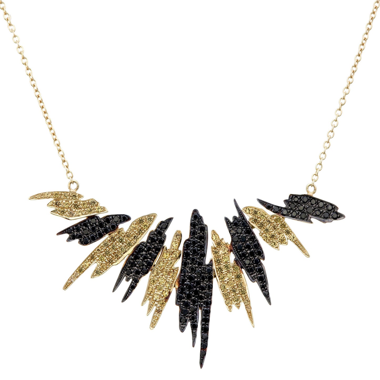 DIAMOND AND SAPPHIRE TIGER SKIN NECKLACE