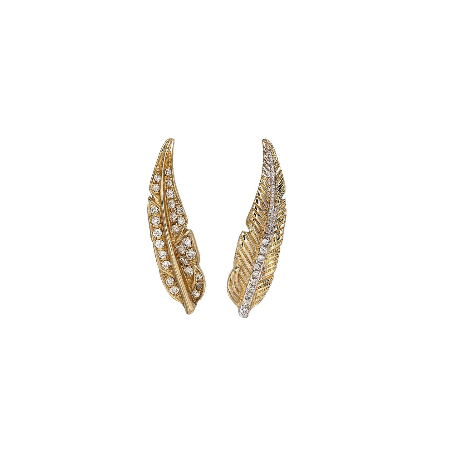 DIAMOND FEATHER STUDS