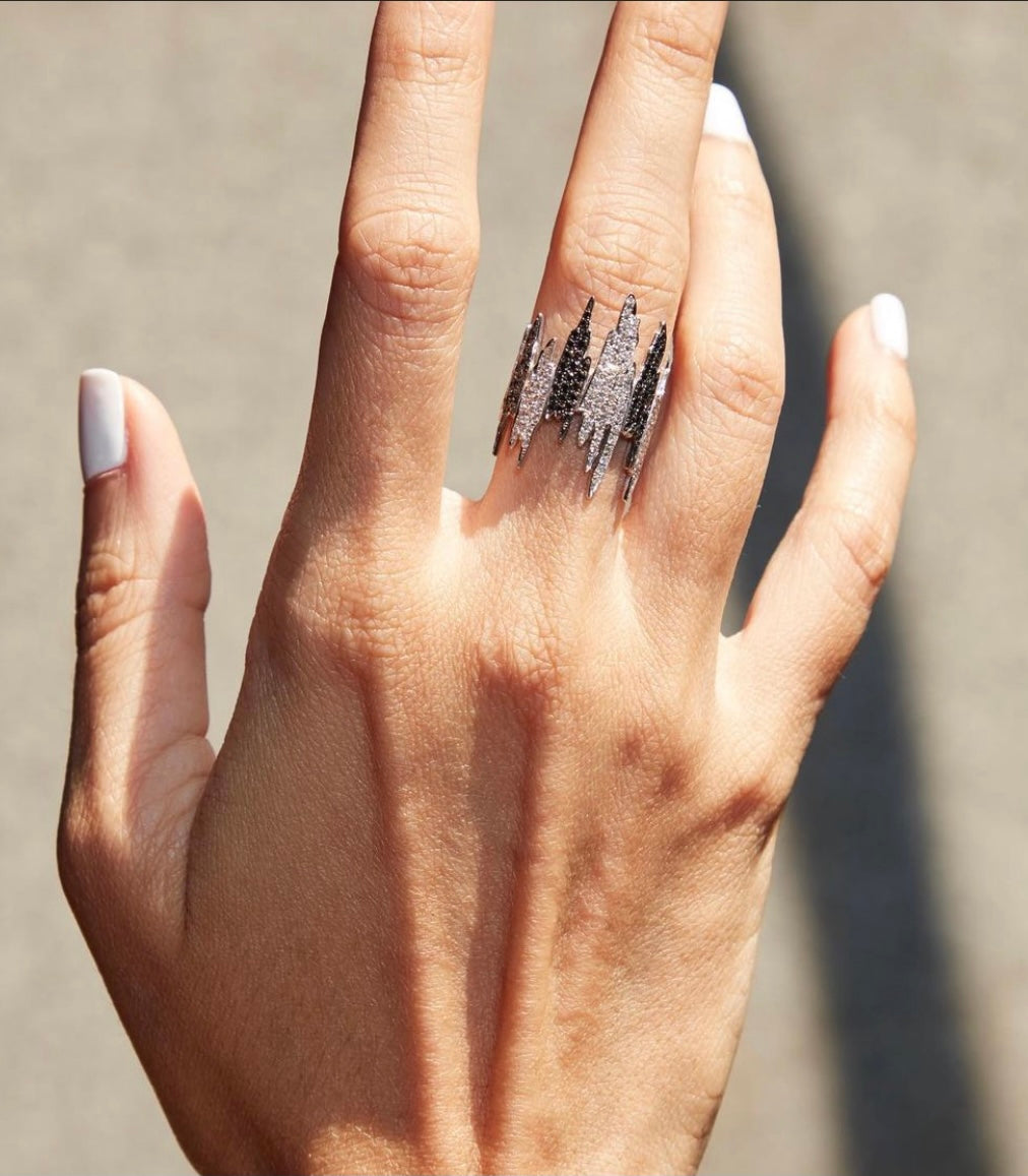 DIAMOND TIGER SKIN WRAP RING