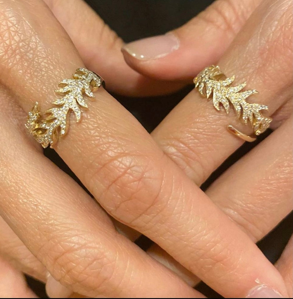 DIAMOND LEAF RING