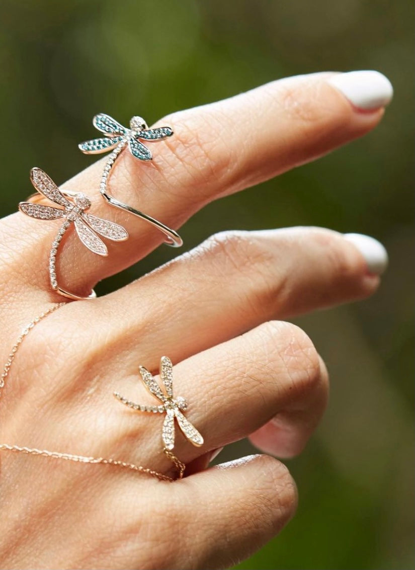 DIAMOND DRAGONFLY RING