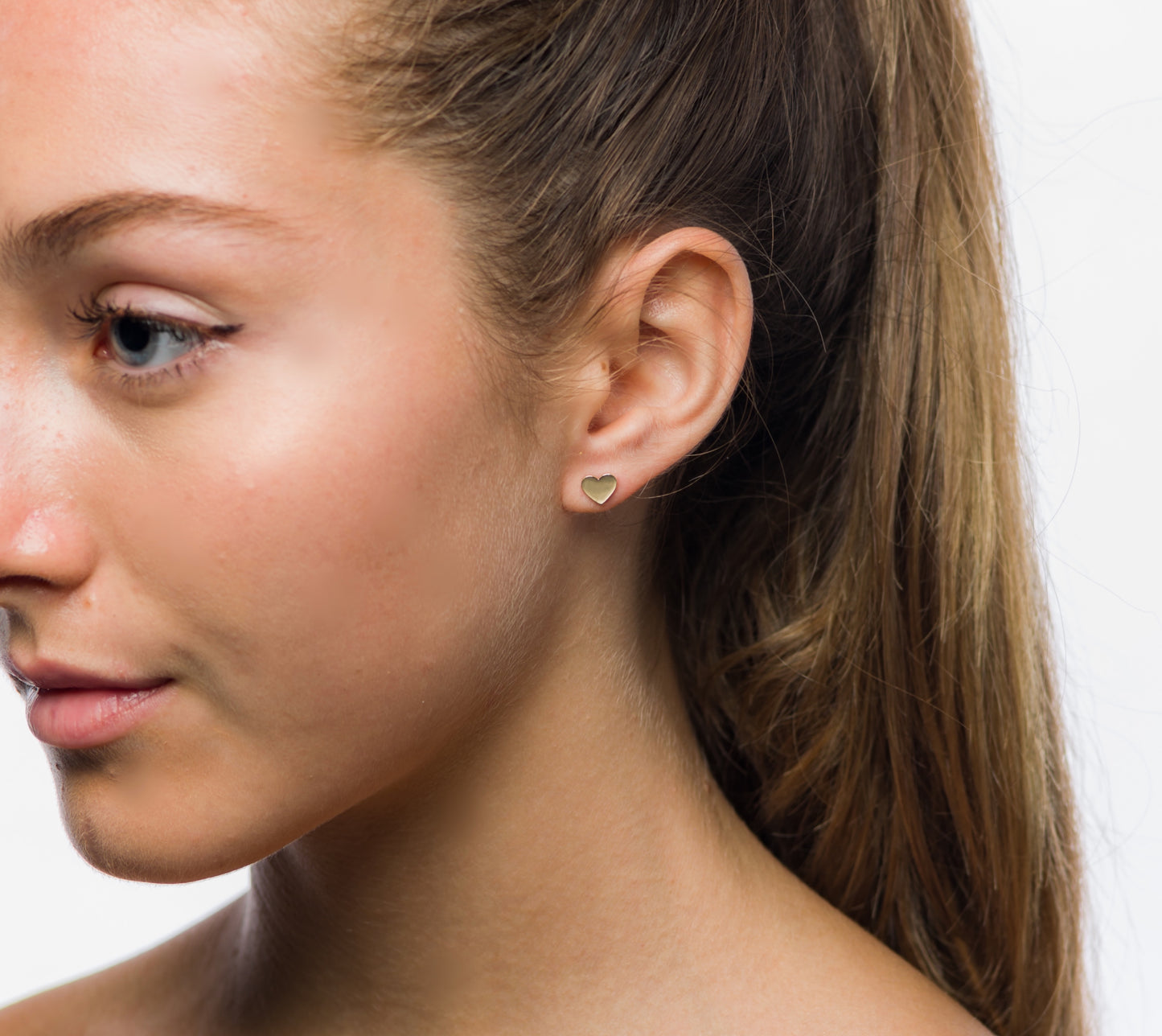 Yellow Gold Heart Studs