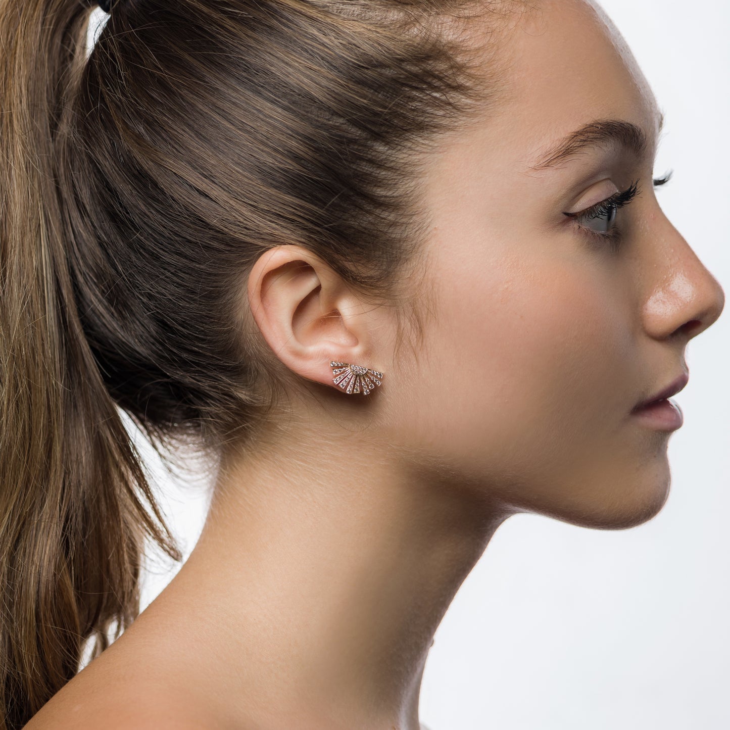 Yellow Gold Diamond Sun Studs