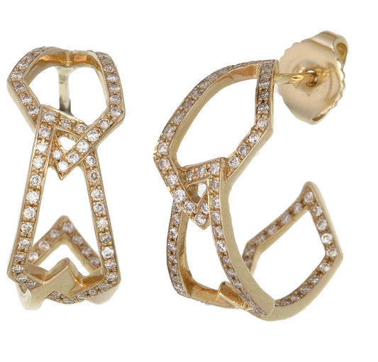 GOLD AND DIAMOND LINK HOOPS