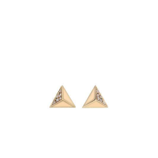 THREE SIDED PYRAMID DIAMOND STUDS