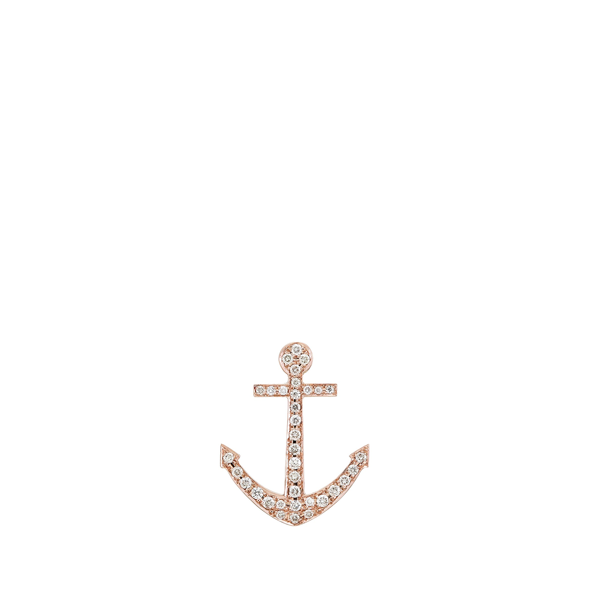 Rose Gold Diamond Anchor Pendant