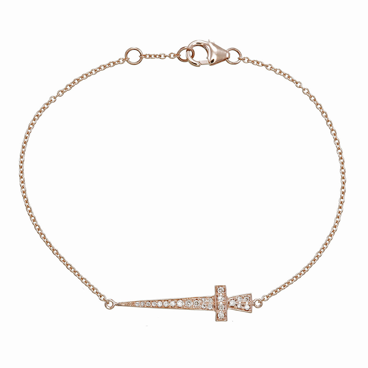 Rose Gold Diamond Sword Bracelet