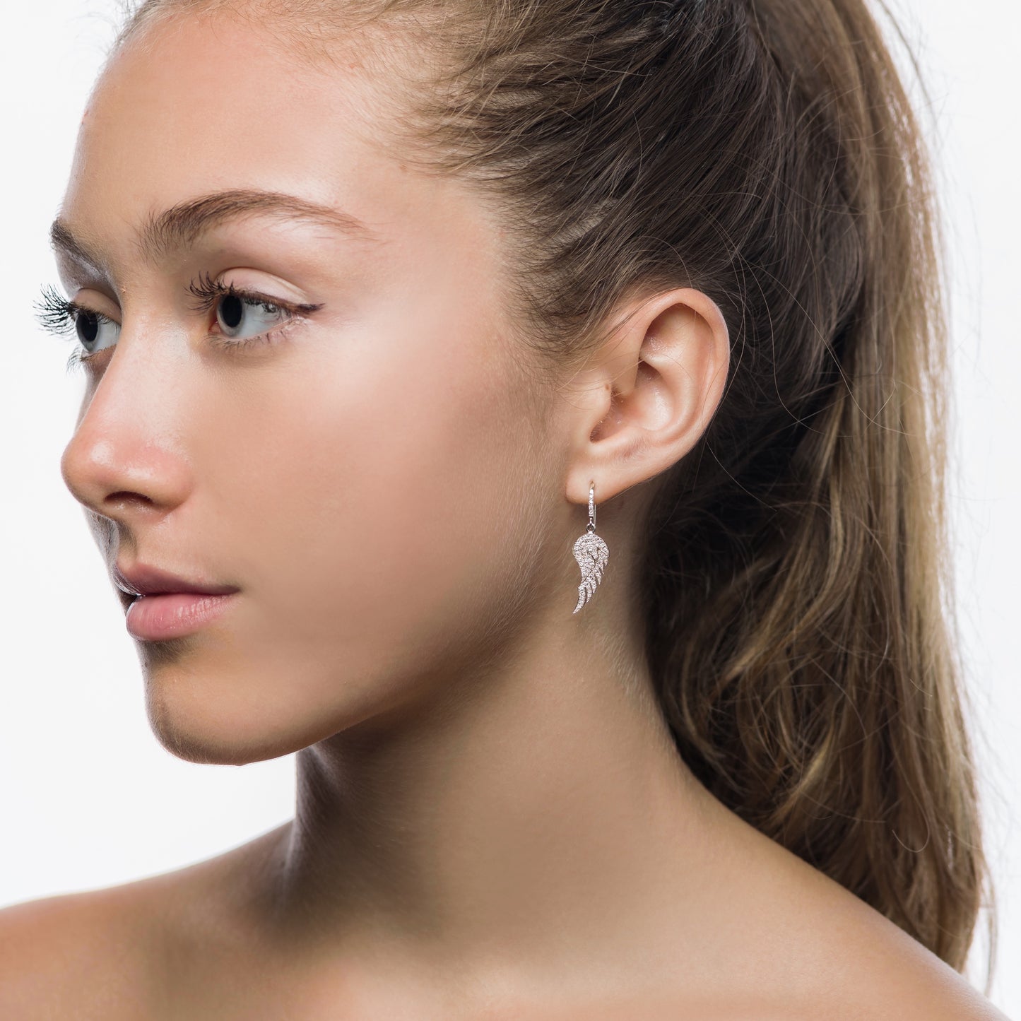 Rose Gold Diamond Wing Earrings